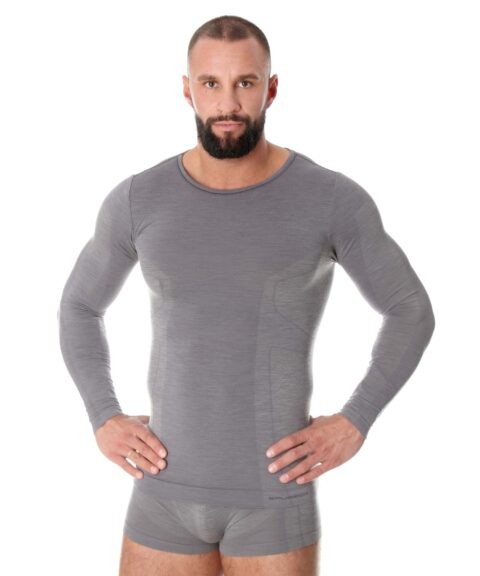 Męska koszulka z długim rękawem z wełną merino COMFORT WOOL