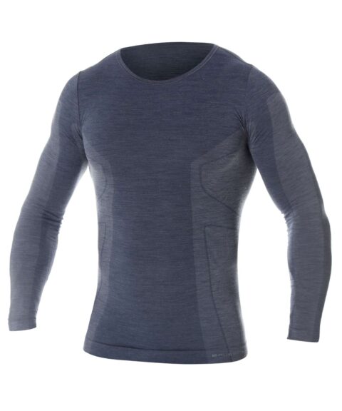 Męska koszulka z długim rękawem z wełną merino COMFORT WOOL
