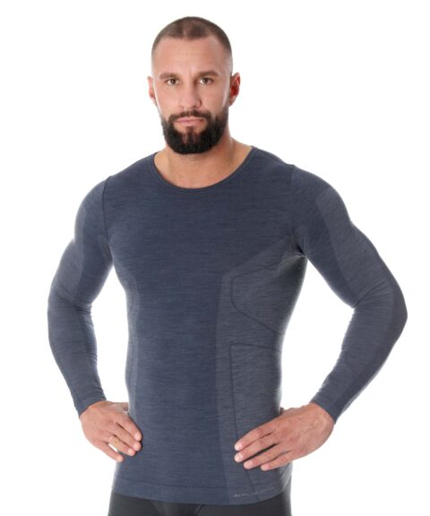 Męska koszulka z długim rękawem z wełną merino COMFORT WOOL