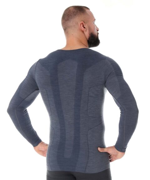 Męska koszulka z długim rękawem z wełną merino COMFORT WOOL