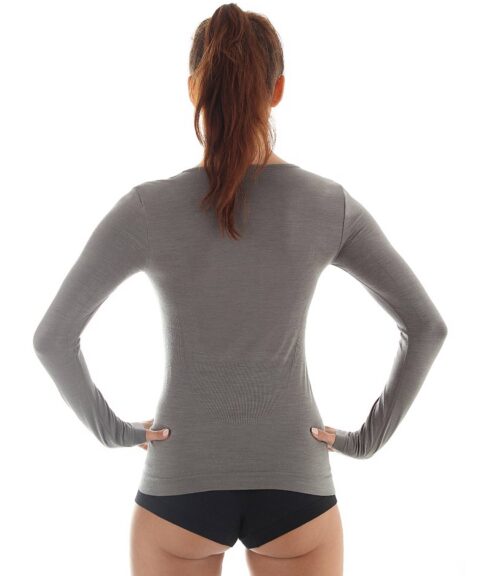 Damska koszulka z długim rękawem z wełną merino COMFORT WOOL
