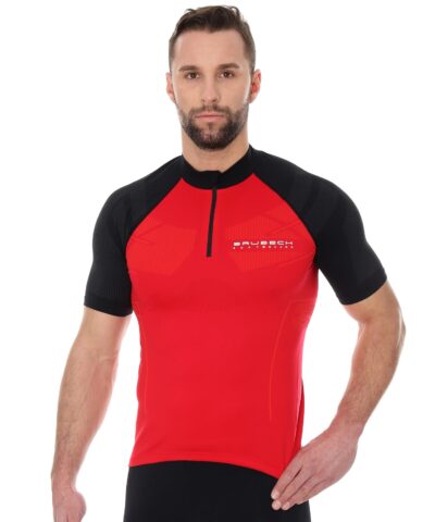 Koszulka rowerowa unisex krótki rękaw z suwakiem