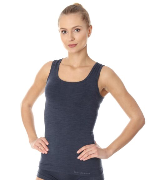 Damska koszulka na ramiączkach z wełną merino COMFORT WOOL