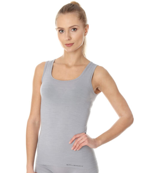 Damska koszulka na ramiączkach z wełną merino COMFORT WOOL