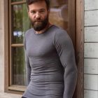 Męska koszulka z długim rękawem z wełną merino COMFORT WOOL