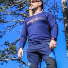 Męska koszulka z wełną merino z długim rękawem OUTDOOR WOOL