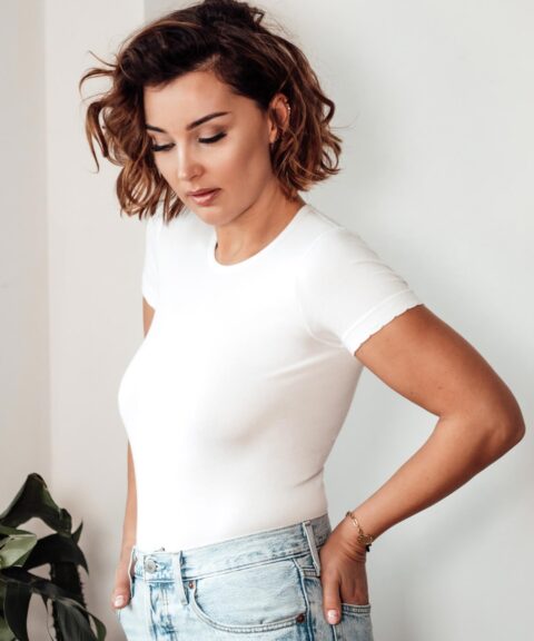 Bawełniana damska koszulka z krótkim rękawem COMFORT COTTON